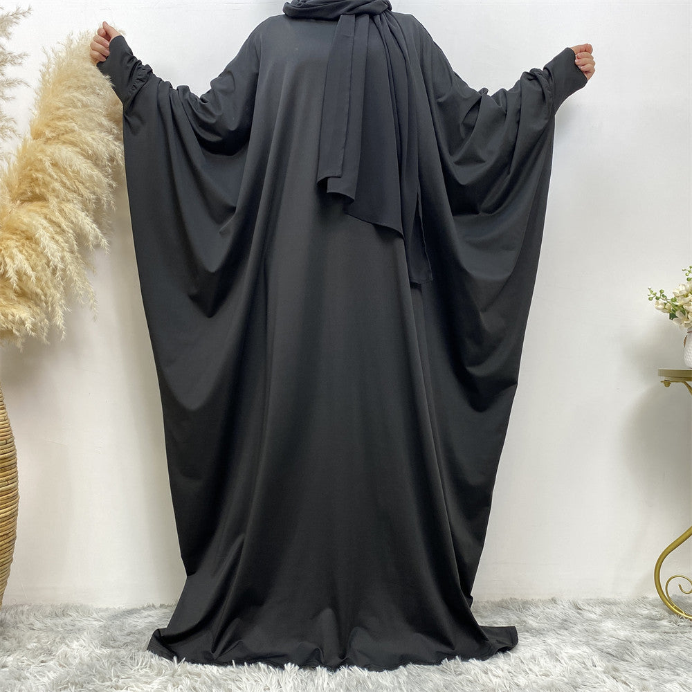 Modest Bat Sleeve Casual Abaya Dress