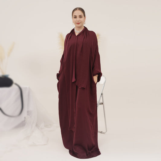 Women's Solid Color Modest Abaya Dress