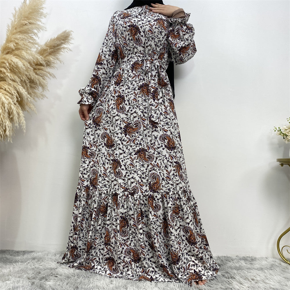 Stylish Printed Casual Maxi Abaya Dress