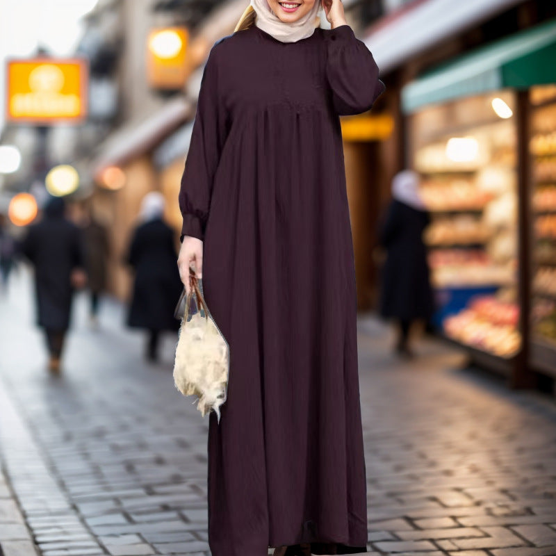 Modest Loose Pullover Casual Maxi Dress