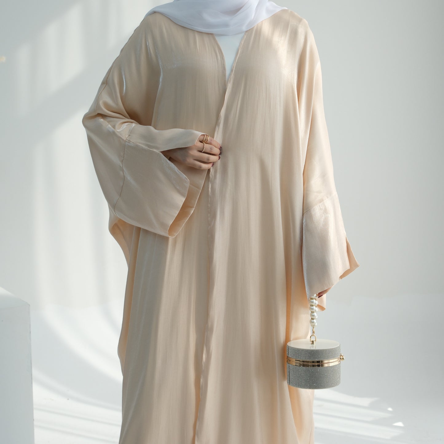 Plain Glitter Fabric Exquisite Robe