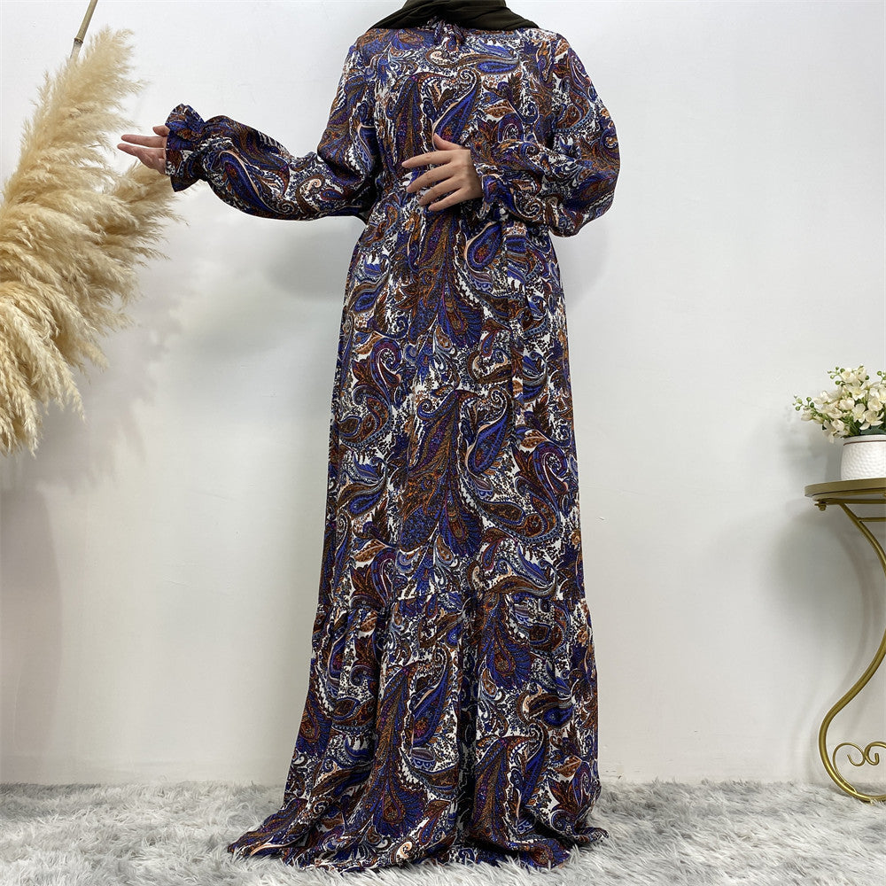 Stylish Printed Casual Maxi Abaya Dress