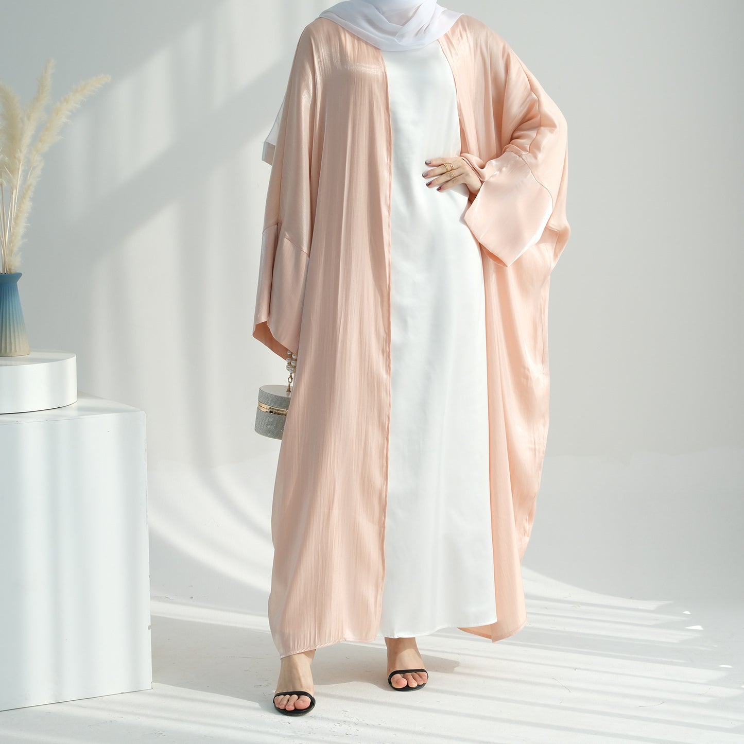 Plain Glitter Fabric Exquisite Robe