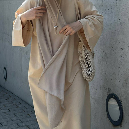 Women's Plain Sweatshirt Abaya Dress