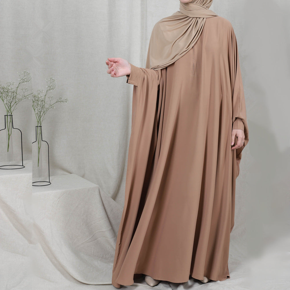 Women's Plain Bat Sleeve Abaya Dress