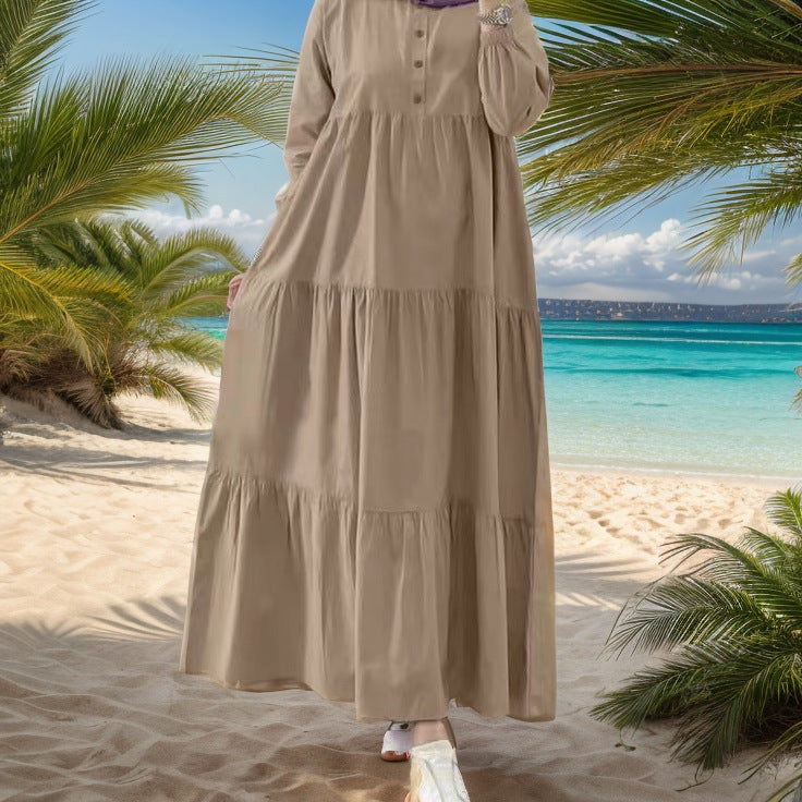 Modest Plain Loose Casual Abaya Dress