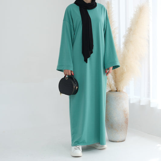 Women's Plain Sweatshirt Abaya Dress