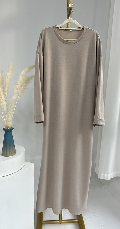 Women's Plain Sweatshirt Abaya Dress