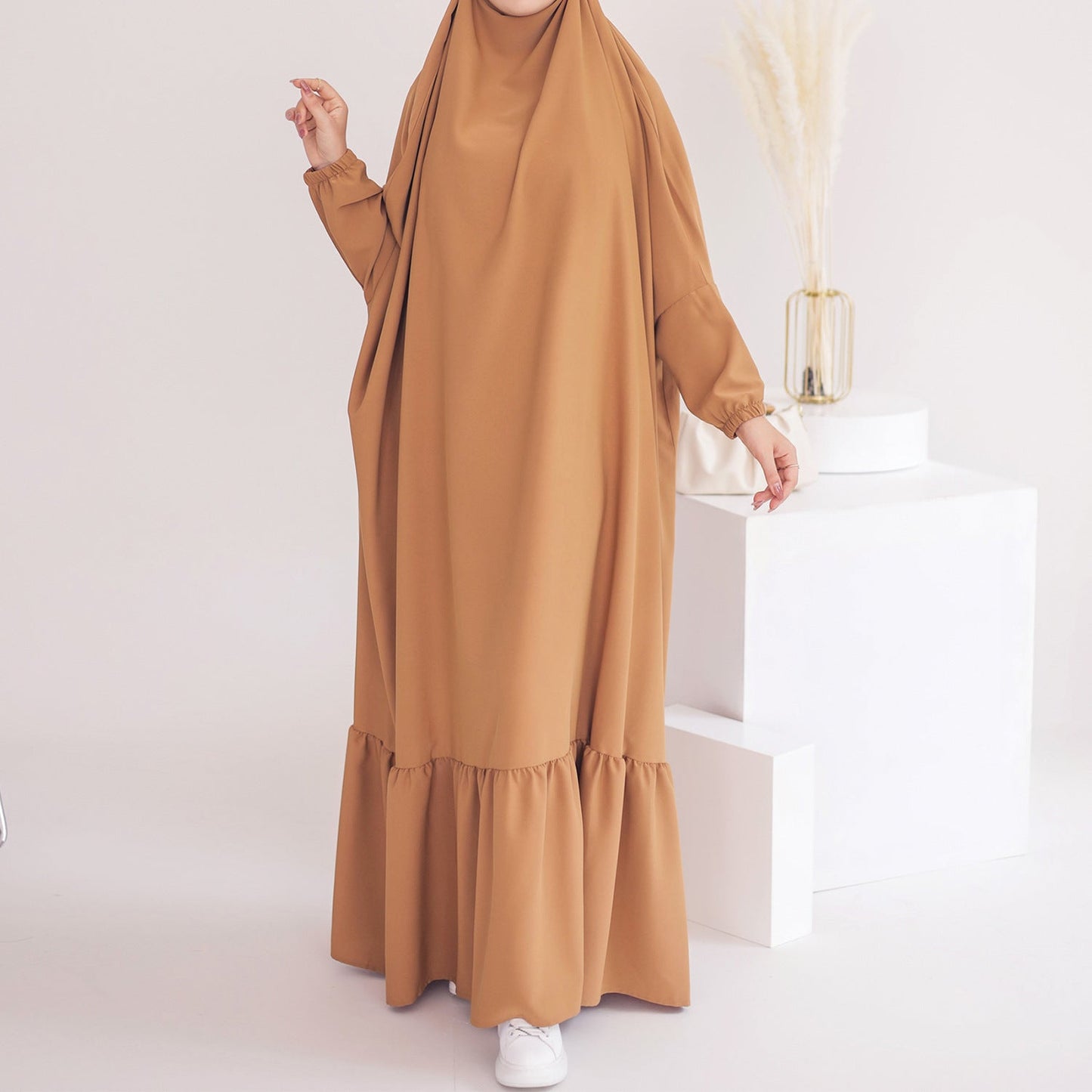 Women's Solid Color Modest Abaya Dress Jilbab