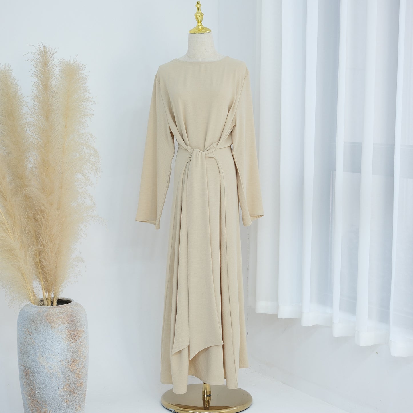 Women's Lace-up Modest Abaya Dress