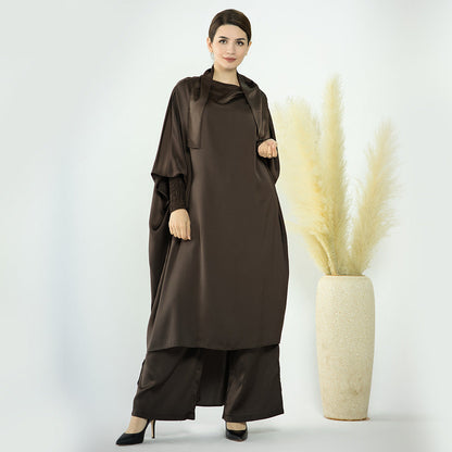 Modest Solid Color Abaya Two-piece Sets