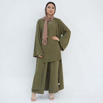 Women's Modest Three-piece Top And Pants Suit