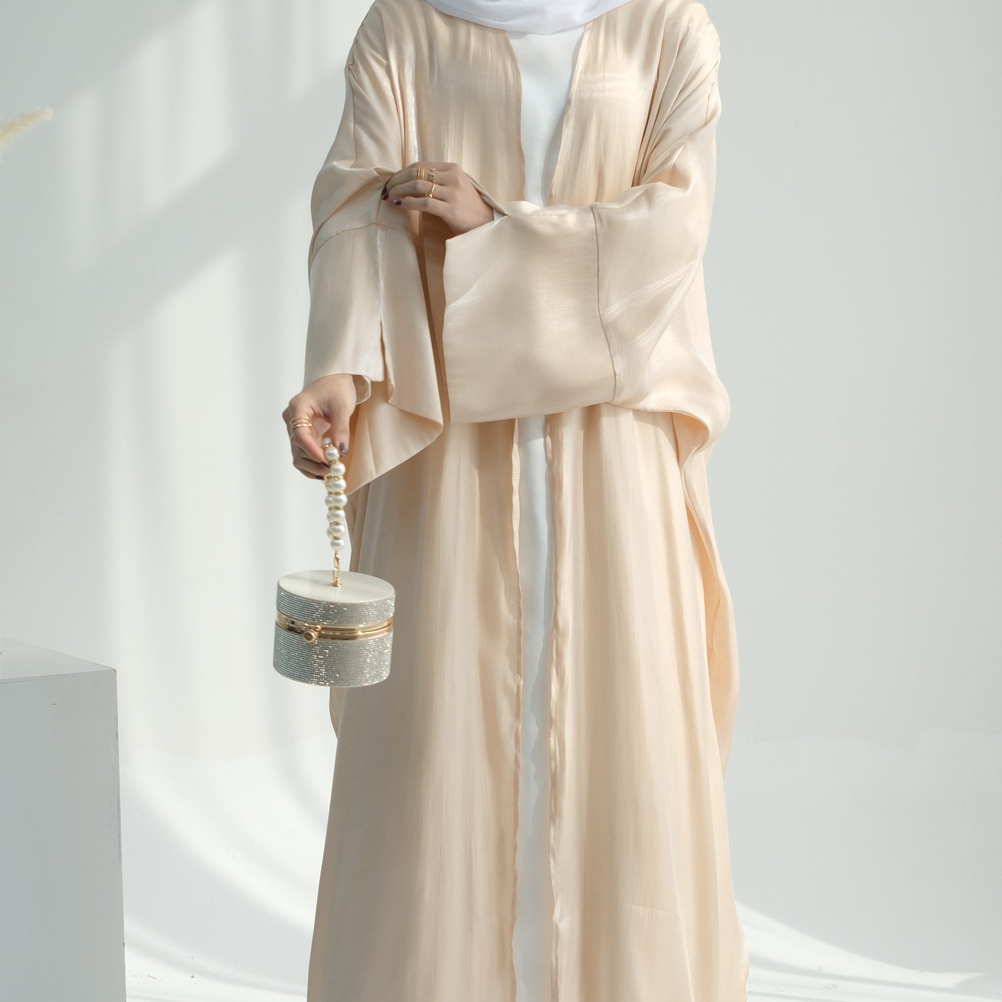 Plain Glitter Fabric Exquisite Robe