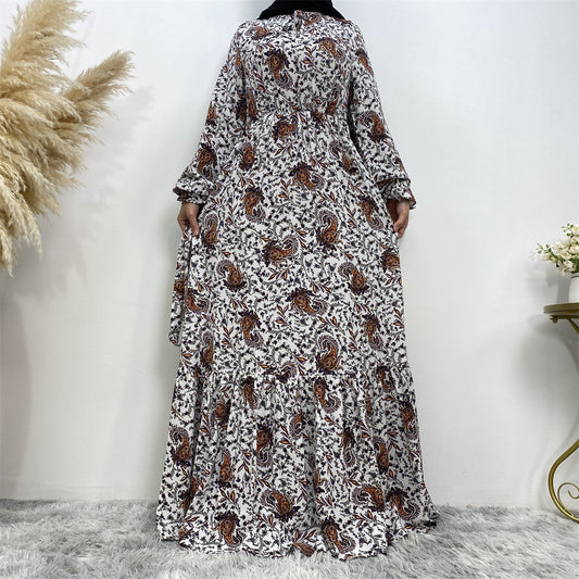 Stylish Printed Casual Maxi Abaya Dress