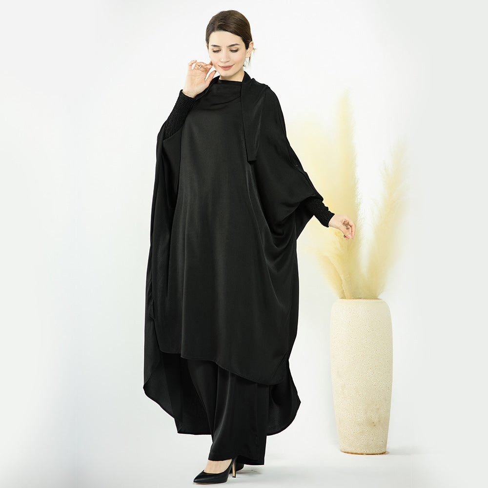 Modest Solid Color Abaya Two-piece Sets