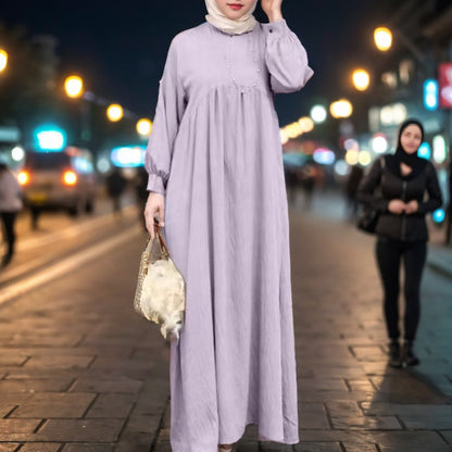 Modest Loose Pullover Casual Maxi Dress