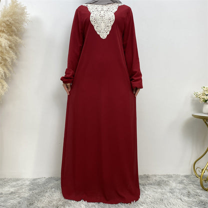 Arabian Embroidery Long Sleeve Abaya Dress