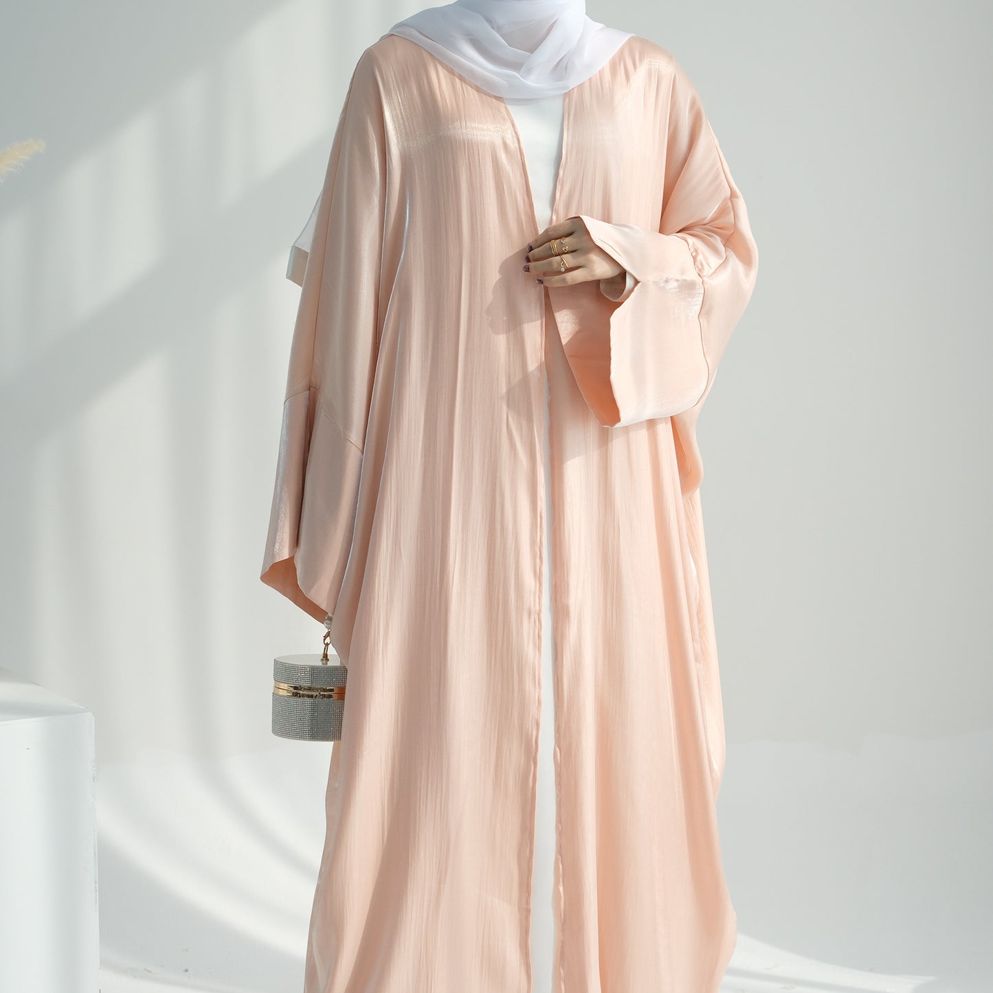 Plain Glitter Fabric Exquisite Robe