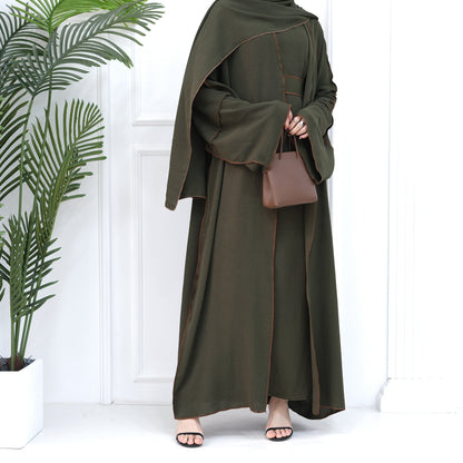 Modest Plain Dress Three-piece Sets