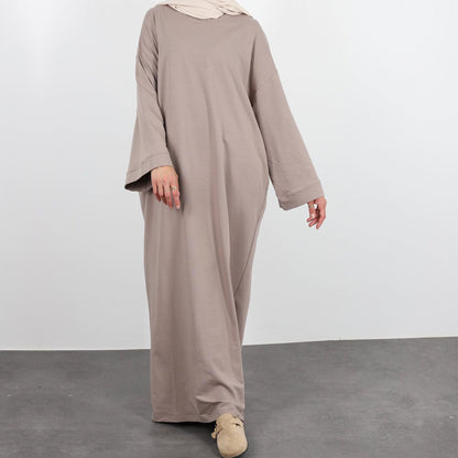 Women's Plain Sweatshirt Abaya Dress