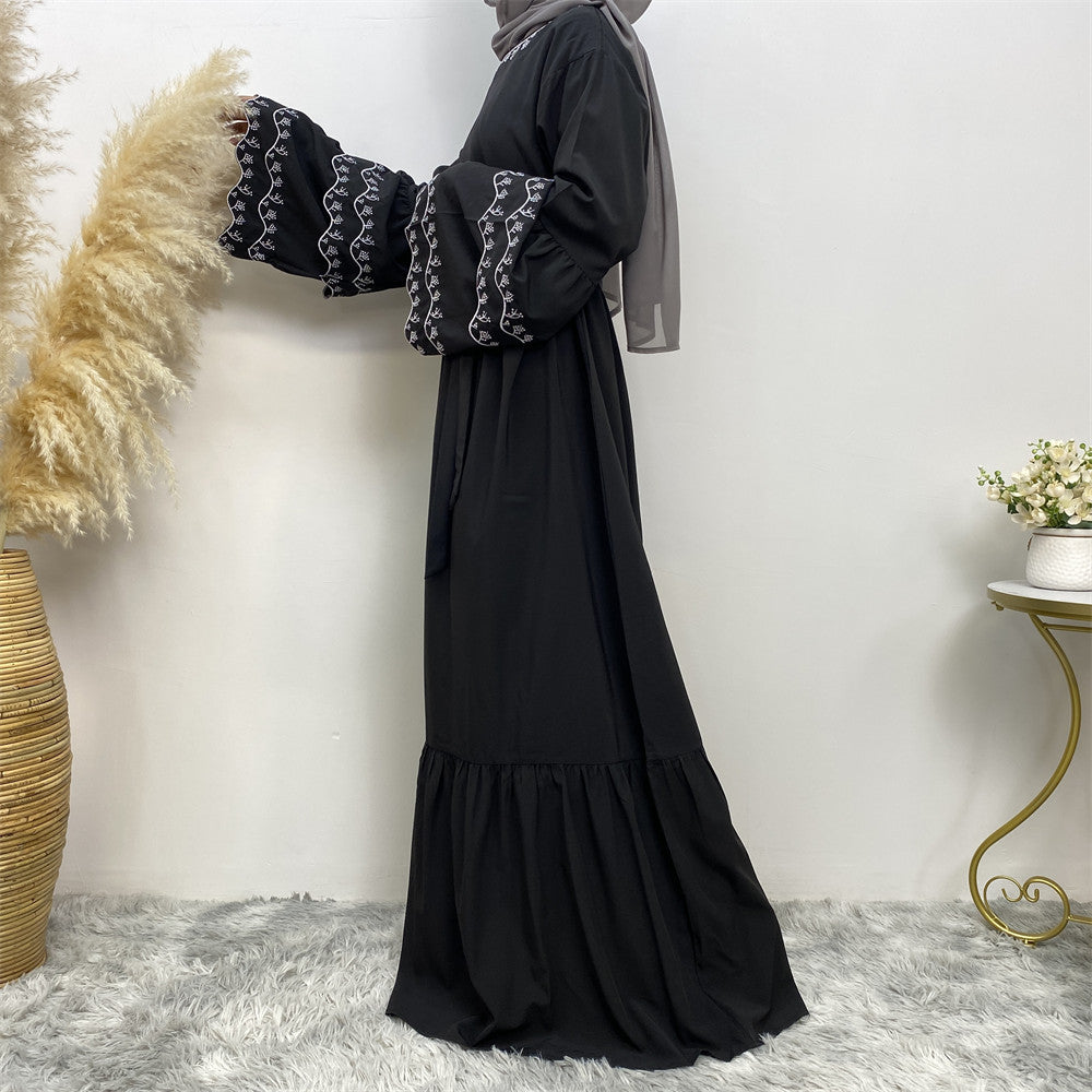 Modest Embroidered Slim Fitting Abaya Dress