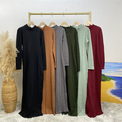 Modest Long-sleeved Sweater Base Dress