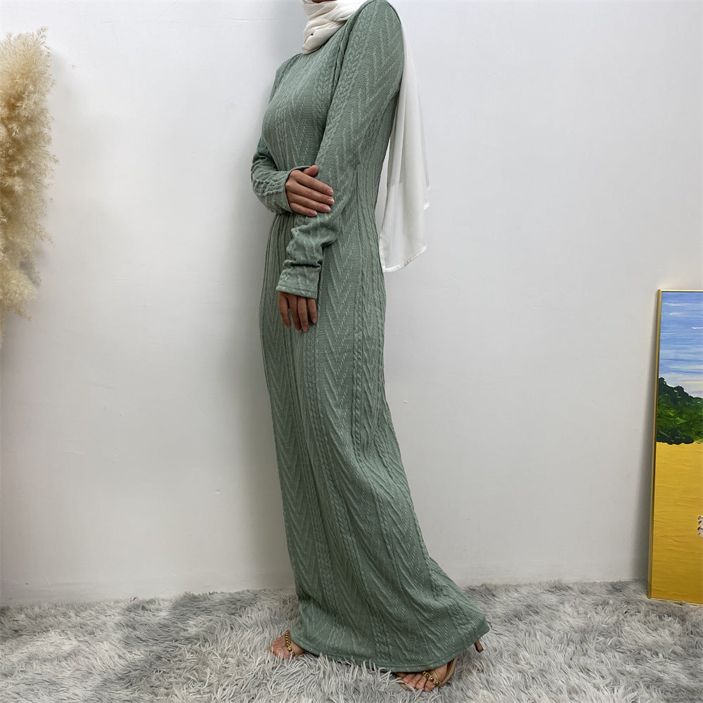 Modest Long-sleeved Sweater Base Dress