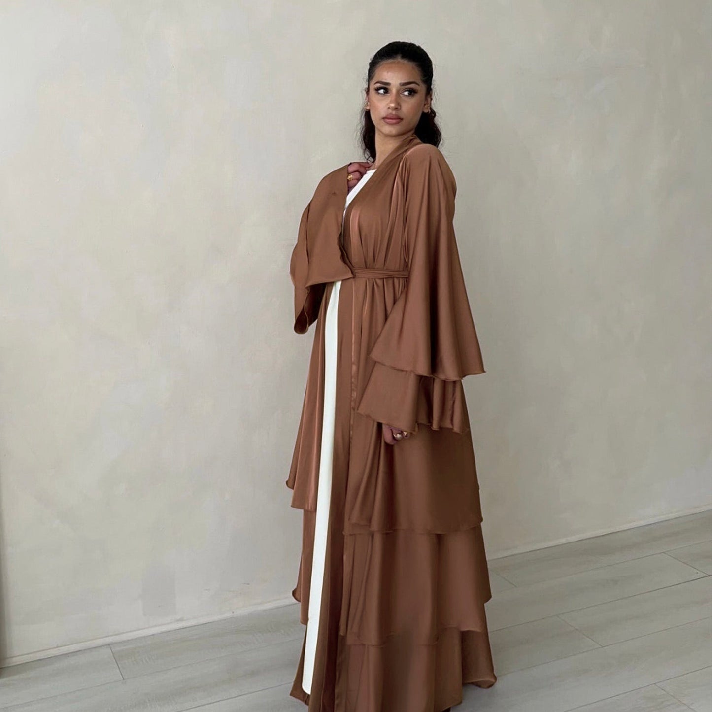 Women's Elegant Open Abaya Robe