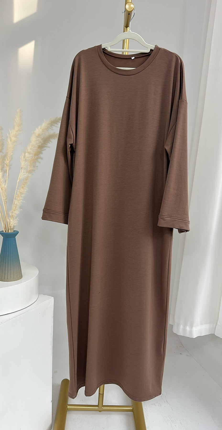 Women's Plain Sweatshirt Abaya Dress