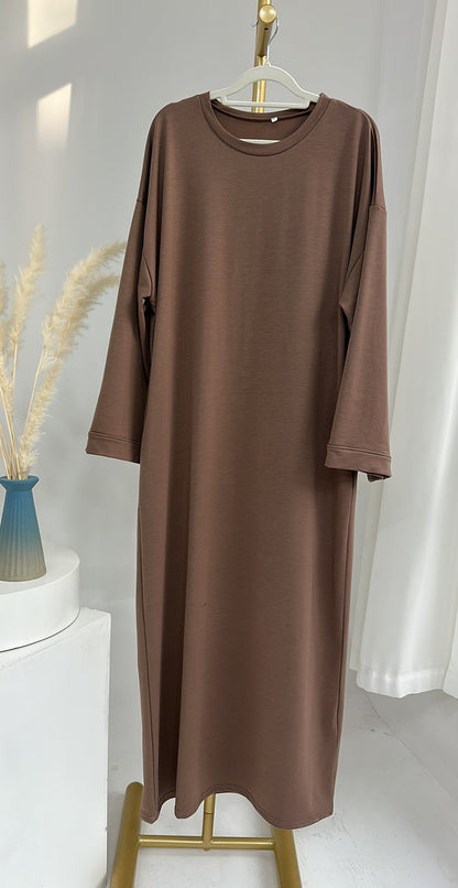 Women's Plain Sweatshirt Abaya Dress