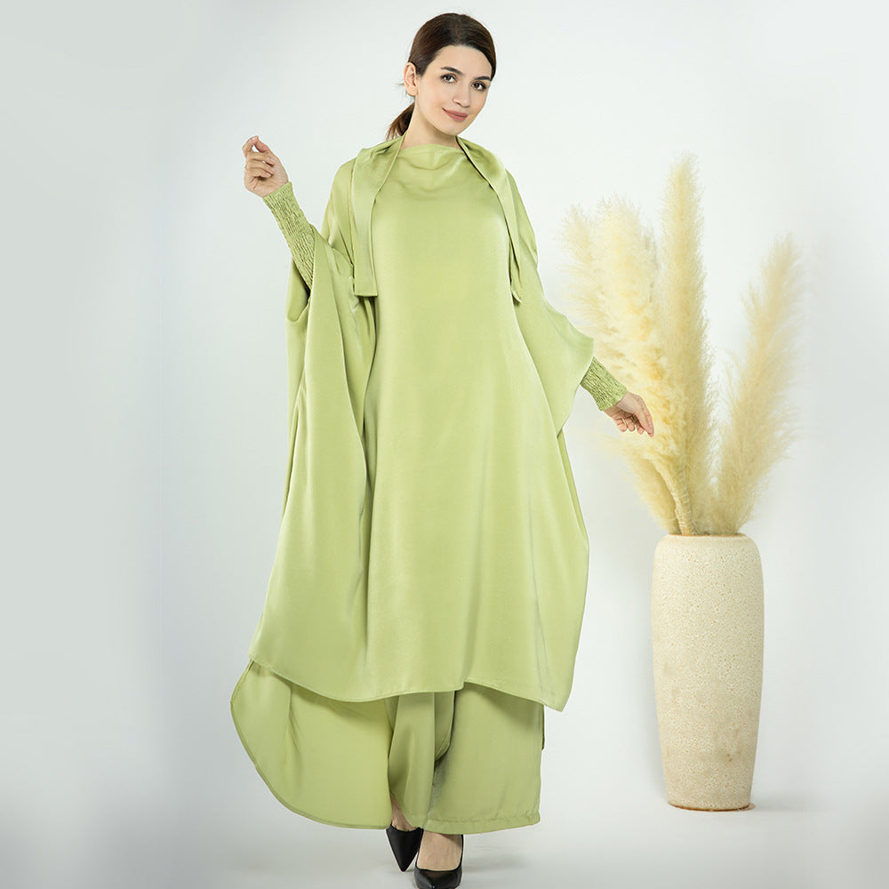 Modest Solid Color Abaya Two-piece Sets