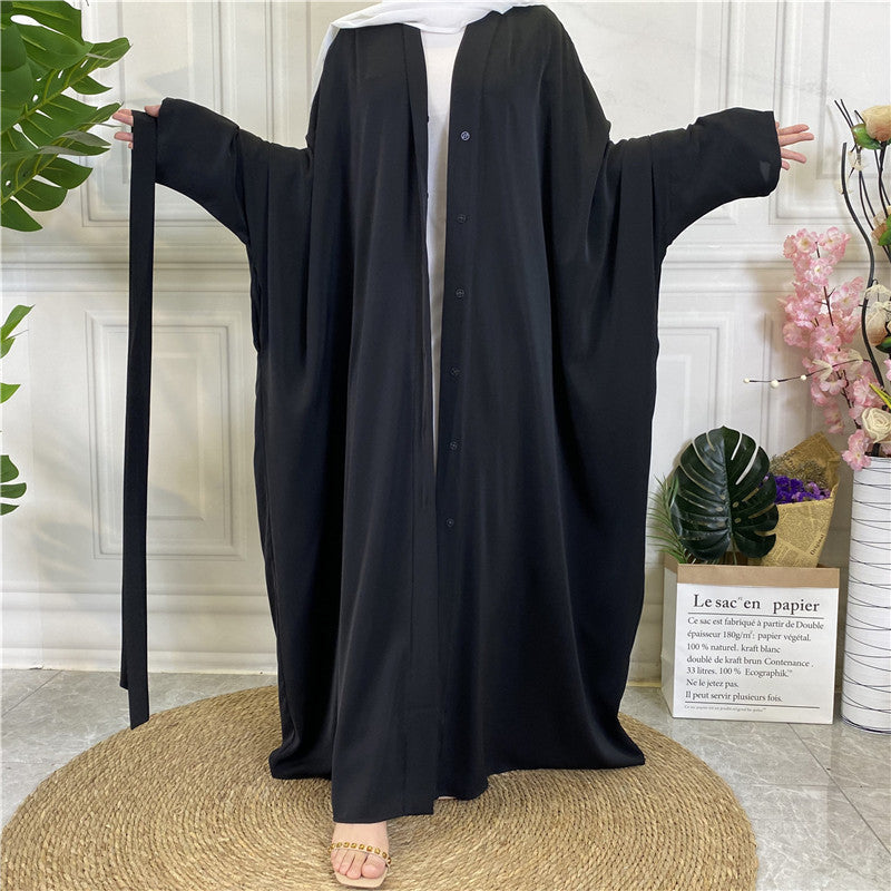 Women's Plain Button Robe Dress