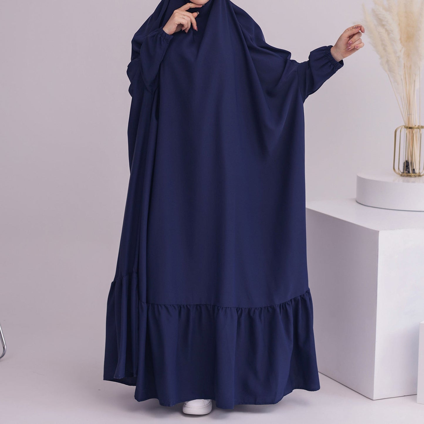 Women's Solid Color Modest Abaya Dress Jilbab