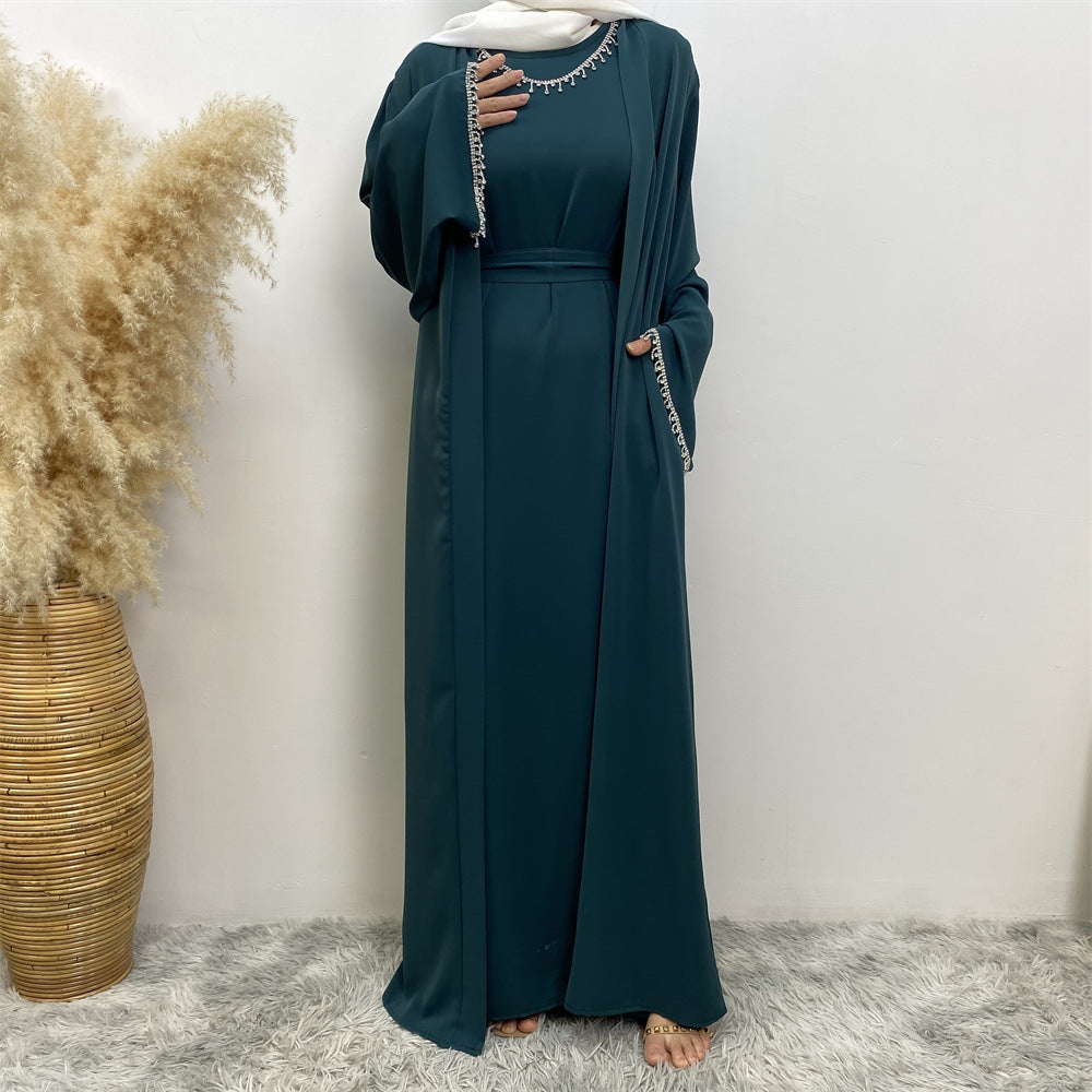 Women's Sleeveless Dress + Elegant Robe Two Piece Sets