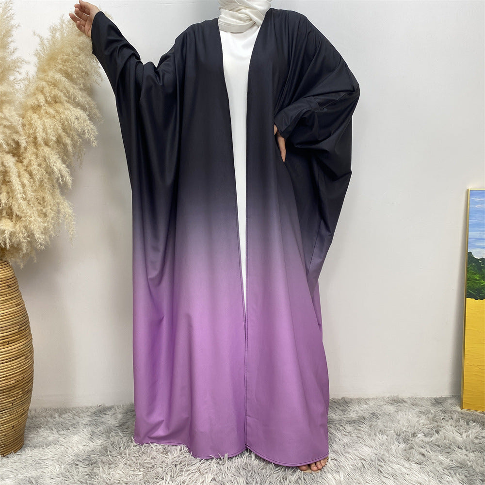 Women's Maxi Gradient Robe Open Abaya