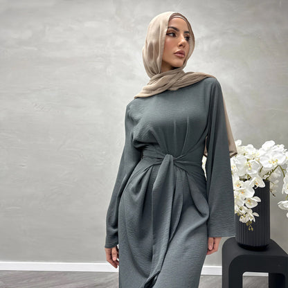 Women's Lace-up Modest Abaya Dress