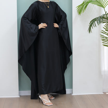 Women's Stretch Satin Modest Abaya Dress