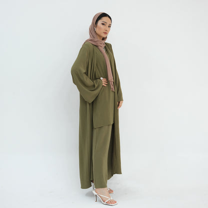 Women's Modest Three-piece Top And Pants Suit