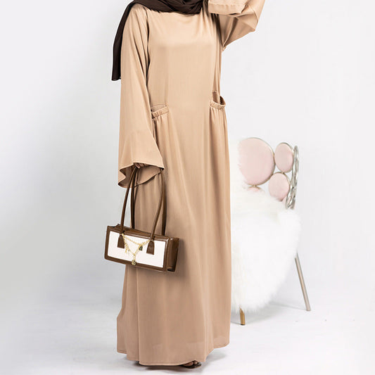 Modest Plain Plus Size Abaya Dress