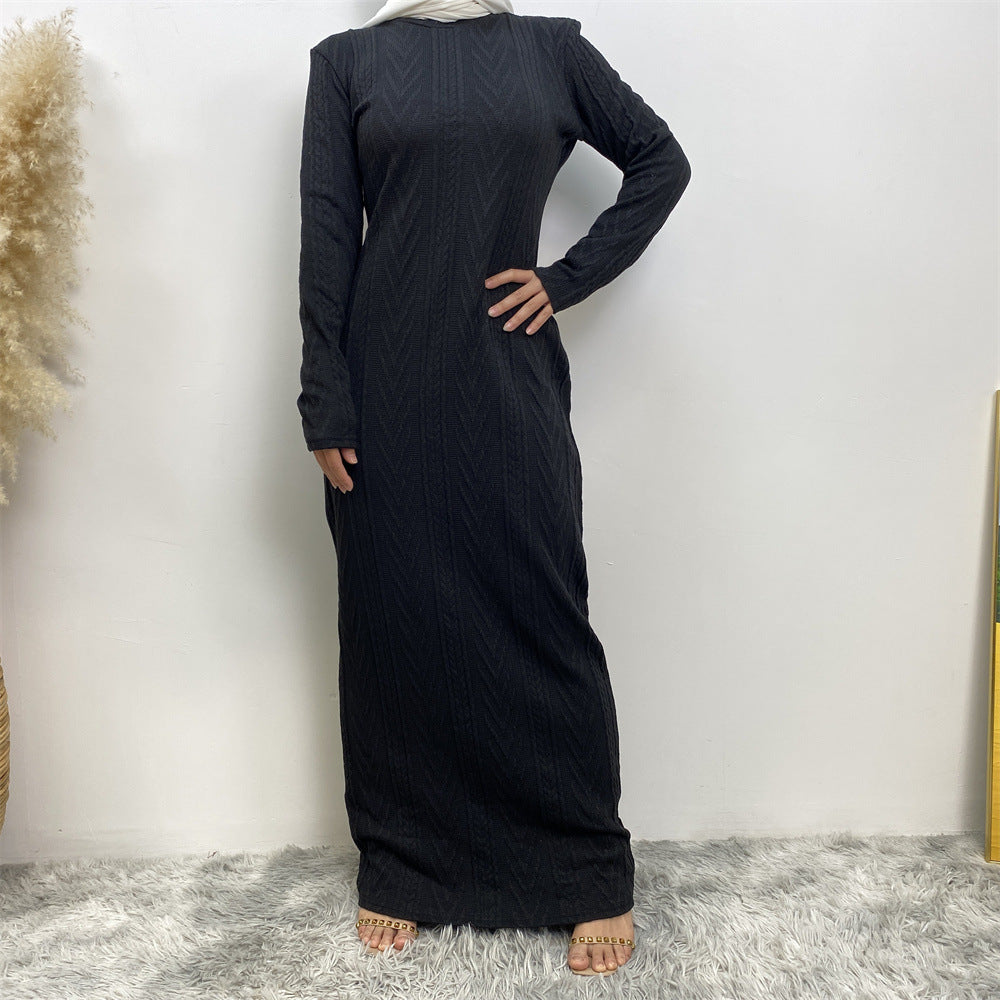 Modest Long-sleeved Sweater Base Dress