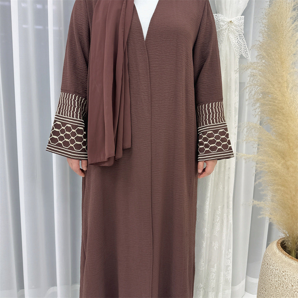 Women's Embroidered Fringed Modest Robe