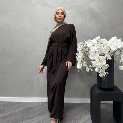 Women's Lace-up Modest Abaya Dress