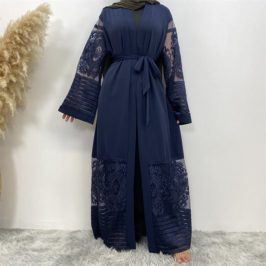 Women's Embroidered Mesh Robe Dress