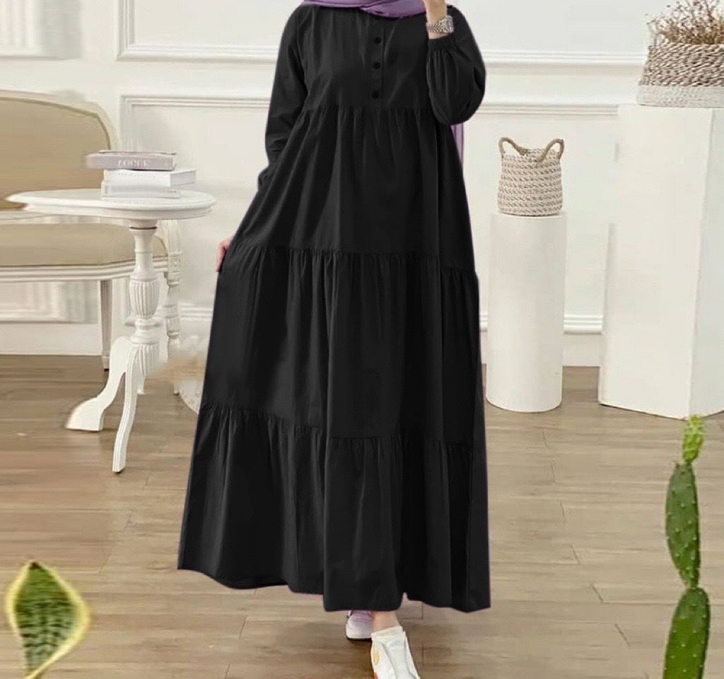 Modest Plain Loose Casual Abaya Dress