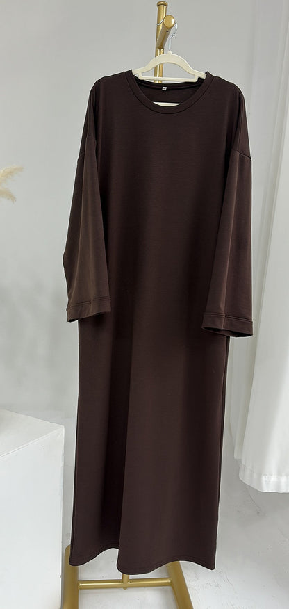 Women's Plain Sweatshirt Abaya Dress