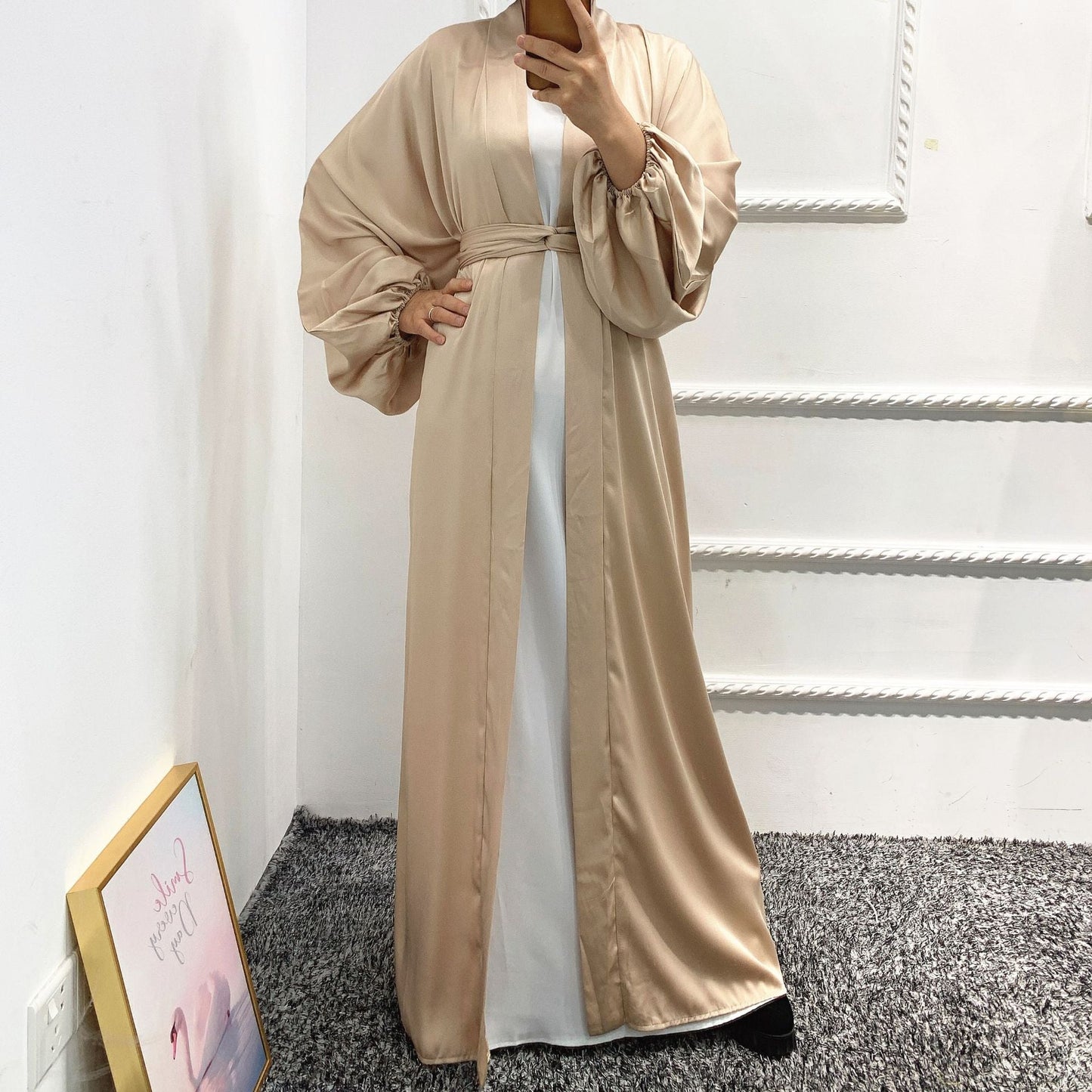 Modest Elegant Robe Open Abaya Dress