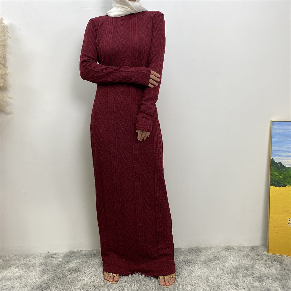 Modest Long-sleeved Sweater Base Dress