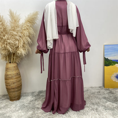 Women's Beaded Chiffon Modest Robe