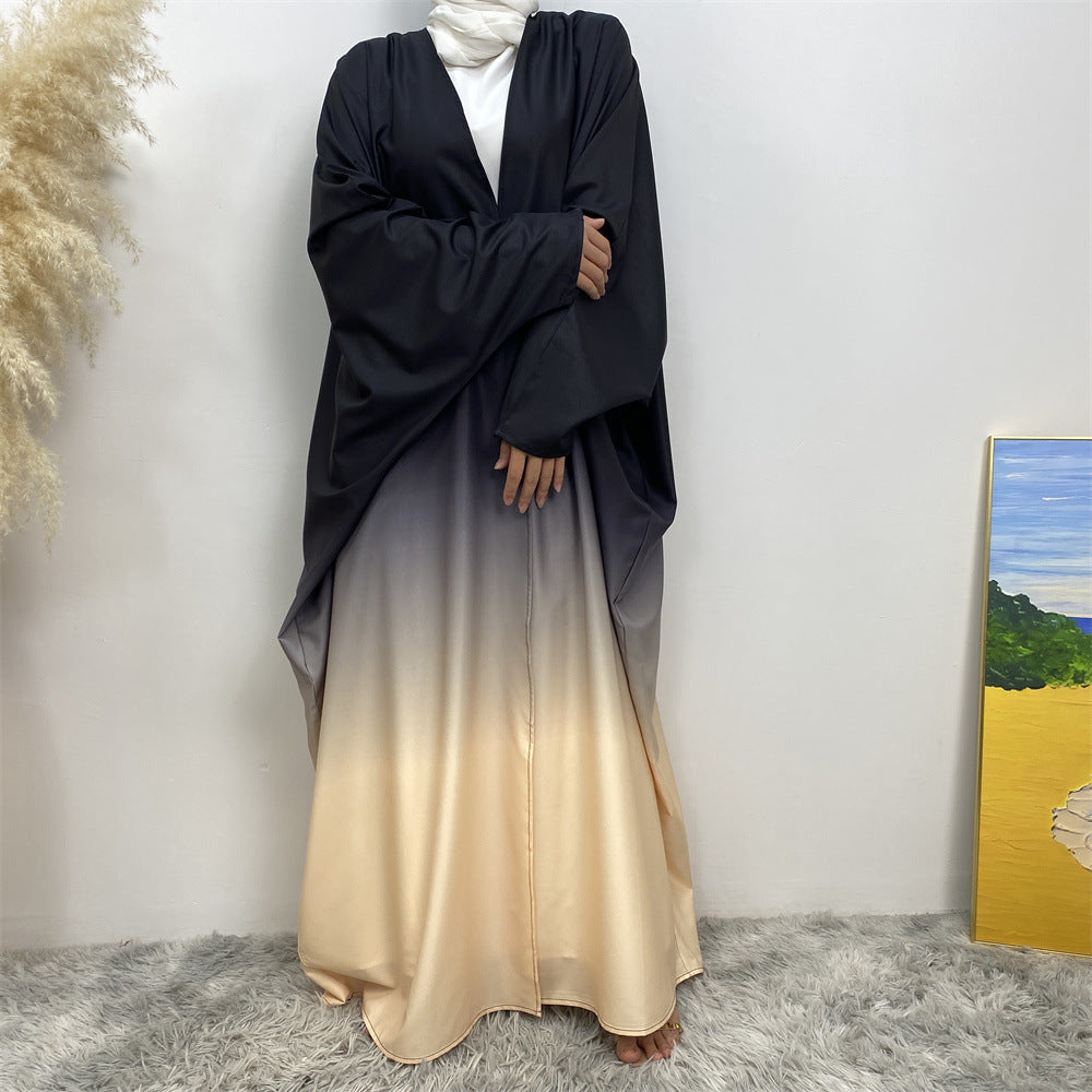 Women's Maxi Gradient Robe Open Abaya