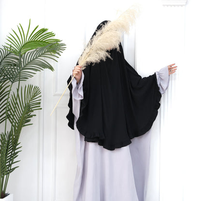 Women's Solid Color Ruffled Hijab